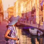 Travel,To,Autumn,Beautiful,Italy.,Happy,Woman,In,Blue,Hat